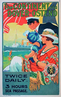 Packet Gallery: Poster, The Continent via Dover-Ostend