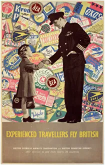 Poster, Experienced Travellers Fly British - BOAC and BEA offer services to Poster, Experienced Travellers Fly British - BOAC and BEA offer services to