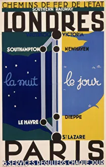 Poster for the London to Paris railway Poster for the London to Paris railway