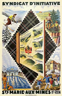 Skiing Collection: Poster, Sainte Marie aux Mines, Haut-Rhin, France