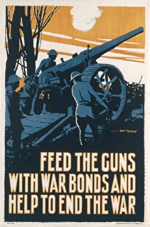 <b class=qtipBold><figcaption>Poster for Ww1 War Bonds</figcaption></b><br>A poster advertising War Bonds which 'feed the guns' and will 'help end the war'...<br><em>© Mary Evans Picture Library 2015 - https://copyrighthub.org/s0/hub1/creation/maryevans/MaryEvansPictureID/10232150</em> Poster for Ww1 War Bonds