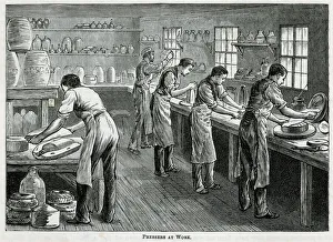 Pressing Gallery: Pottey - Pressers at work 1880s