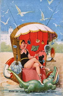 Inflatable Gallery: A Poule de Luxe relaxing on the seashore