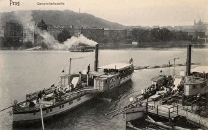 Prague, Czech Republic - Paddlesteamer Quay Prague, Czech Republic - Paddlesteamer Quay
