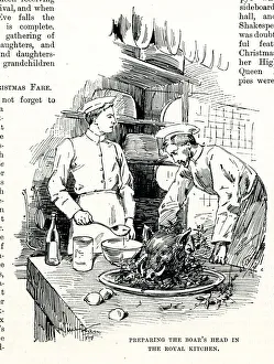 Preparing the Boar's Head in the Royal Kitchen, Windsor Preparing the Boar's Head in the Royal Kitchen, Windsor