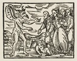 Framed Print : Print of a Child Presented to the Devil