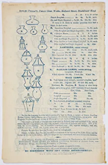 <b class=qtipBold><figcaption>Price list, back cover</figcaption></b><br>Price list for flint glass ware manufactured by Apsley Pellatt, including illustrations printed in blue, published in London c.1850. Date: c.1850<br><em>© The Geffrye Museum of the Home / Mary Evans Picture Library</em> Price list, back cover