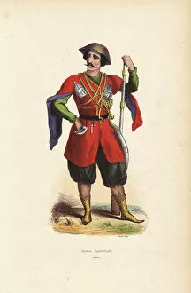 Prince of Imereti, Georgia, with musket and scimitar