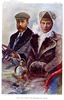 Prince and Princess of Wales in a motor car Prince and Princess of Wales in a motor car