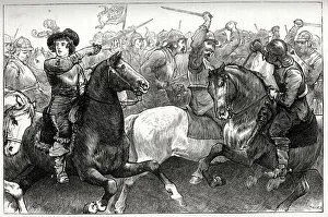 Cumberland Gallery: Prince Rupert of the Rhine, Duke of Cumberland, leading the Royalist cavalry at