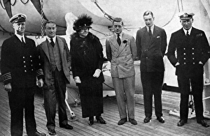 Prince of Wales, Prince George and Stanley Baldwin on board Prince of Wales, Prince George and Stanley Baldwin on board