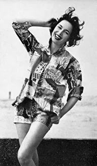 Printed matching shorts and shirt outfit, 1956 Printed matching shorts and shirt outfit, 1956
