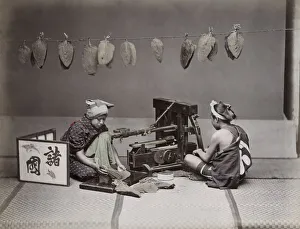 Processing Gallery: Processing tobacco leaves, studio scene, Japan