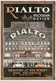 Programme cover, Rialto Theatre, New York, USA Programme cover, Rialto Theatre, New York, USA