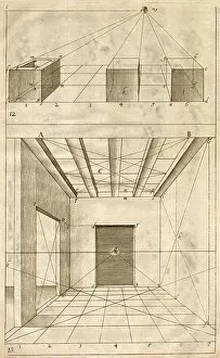 Projection Gallery: Projection of three boxes to a vanishing point Date: 1751