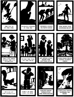 Twelve proverbial silhouettes Twelve proverbial silhouettes