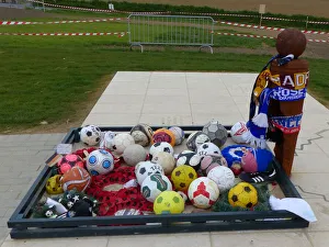 Prowse Point St Yvon Christmas Memorial Area with footballs Prowse Point St Yvon Christmas Memorial Area with footballs