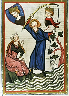 Pteffel, poet of the 13th century, fishing for his beloved Pteffel, poet of the 13th century, fishing for his beloved