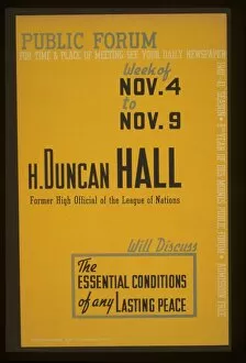Nations Gallery: Public forum - H. Duncan Hall, former high official of the L