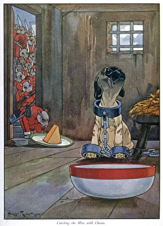 Pug Peter -- chained dog in prison cell Pug Peter -- chained dog in prison cell