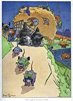 Pug Peter -- mice falling off a haycart Pug Peter -- mice falling off a haycart