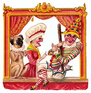 Bells Gallery: Punch and Judy show on a Victorian scrap