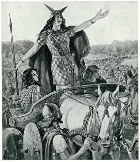 Horn Gallery: Queen Boudicca inciting the Britons to revolt