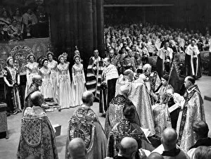 Ceremony Collection: Queen Elizabeth II is crowned