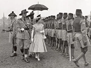 Images Dated 28th March 2012: Queen Elizabeth II inspecting the 2nd Battalion Nigeria Regi