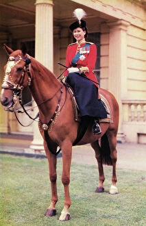 Images Dated 7th June 2011: Queen Elizabeth II in uniform of Grenadier Guards