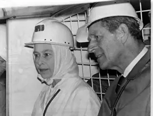 Queen Elizabeth II at Geevor Tin Mine Print, 1980