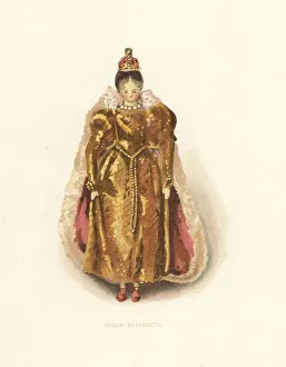 Queen Elizabeth wooden doll dressed by young Princess Queen Elizabeth wooden doll dressed by young Princess