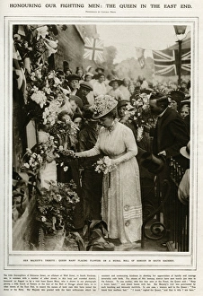 Queen Mary inspecting tribute to East End patriotism Queen Mary inspecting tribute to East End patriotism