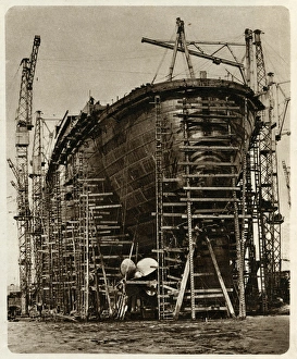 Queen Mary Ocean Liner, in construction Queen Mary Ocean Liner, in construction
