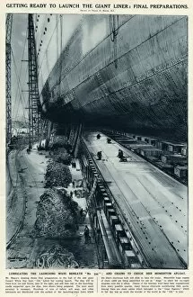 Preparations Gallery: Queen Mary Ocean Liner, final preparations for launch