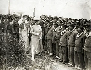 Queen Mary visiting convalescent soldiers, WW1 Queen Mary visiting convalescent soldiers, WW1