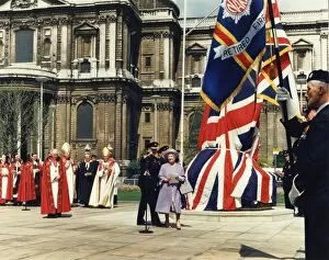 Images Dated 31st May 1991: Queen Mother attending Blitz Memorial Service, St Pauls