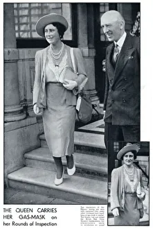 The Queen pictured with her gas mask, September 1939 The Queen pictured with her gas mask, September 1939