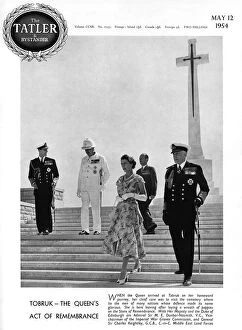 The Queen visiting a cemetery in Tobruk