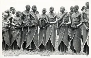 A quite superb photographic postcard of a group of Masai Women from Kenya, East Africa A quite superb photographic postcard of a group of Masai Women from Kenya, East Africa