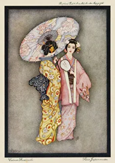 <b class=qtipBold><figcaption>Racial/Japan/2 Geisha</figcaption></b><br>Two Japanese Geisha girls, one holding a parasol<br><em>© Mary Evans Picture Library</em> Racial/Japan/2 Geisha