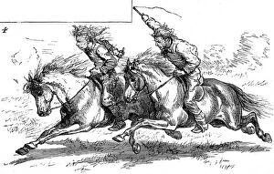 Images Dated 10th November 2004: Racing Indian Ponies; North American Frontier town, c.1880