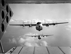 Two RAF Armstrong Whitworth AW660 Argosy CMk1s in flight