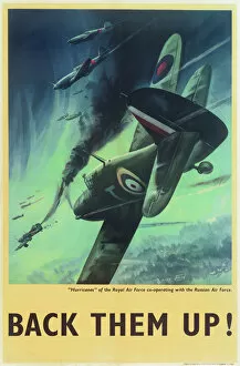 Soviet Collection: RAF Poster, Back Them Up! WW2