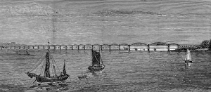 Railway bridge across the river Severn Railway bridge across the river Severn