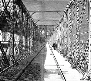 The Railway Line across Brooklyn Bridge, New York, 1883 The Railway Line across Brooklyn Bridge, New York, 1883