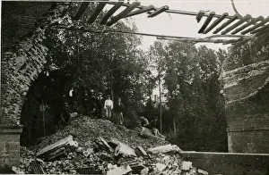 Railway line to Rouen, France, in ruins, WW1 Railway line to Rouen, France, in ruins, WW1