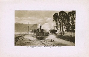 Railway at Luino on Lake Maggiore, Italy Railway at Luino on Lake Maggiore, Italy
