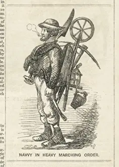 Railway Navigator Print: A satirical depiction of a navvy