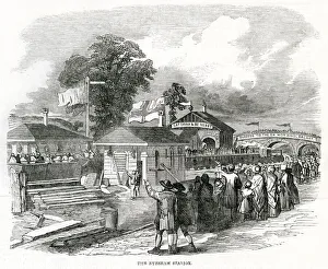 Railway station at Evesham, Worcestershire 1852 Railway station at Evesham, Worcestershire 1852